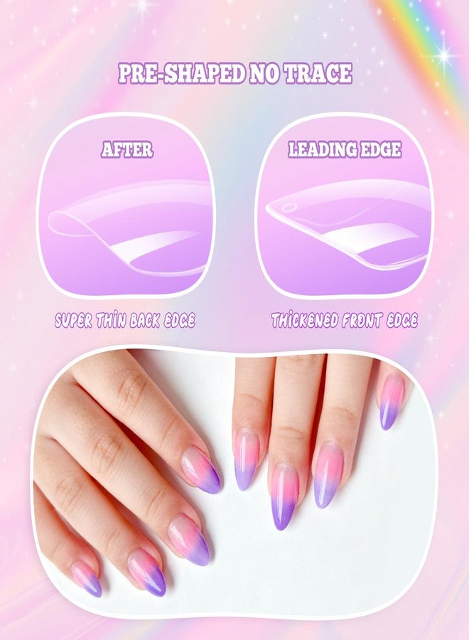 krofaue 240Pcs Almond Kids Nail Tips - 12 Sizes Soft Gel Extra Short Press on Nails for Children Girls Clear Almond Fake Nails for DIY Manicure - Image 4